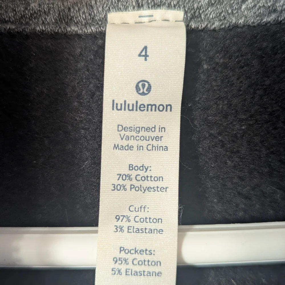 lululemon Scuba Charcoal Zip-Up Hoodie US Size 4 - Picture 7 of 12